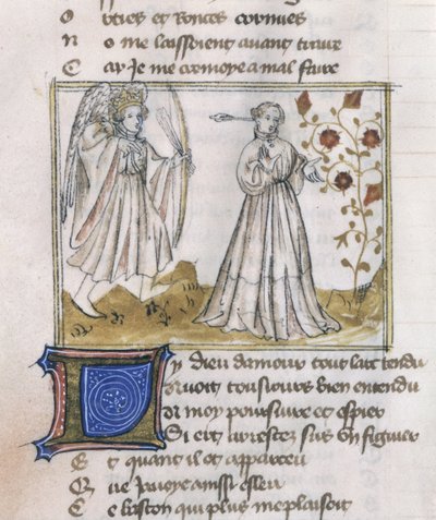 Ms Fr 805 fol.13vルロマンデラローズのイラスト 作： French School