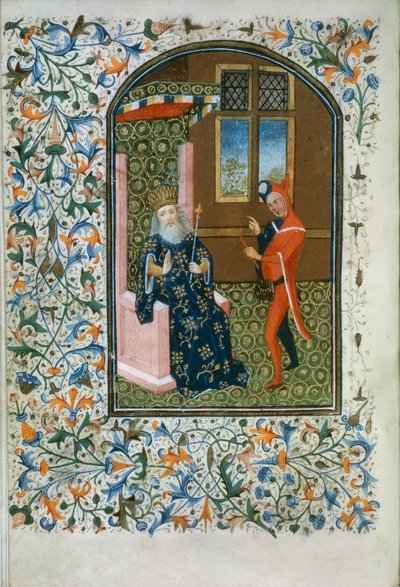 Ms Gen 288 f.156v King and jester、c.1460 作： French School