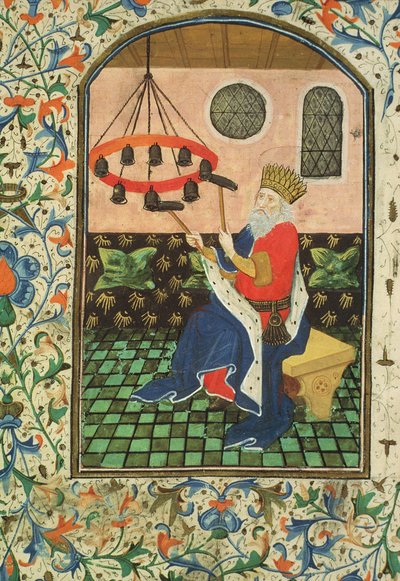 Ms Gen 288 f.183v King and music、c.1460 作： French School
