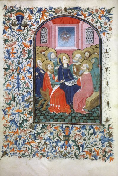 Ms Gen 288 f.23vペンテコステ、c.1460 作： French School