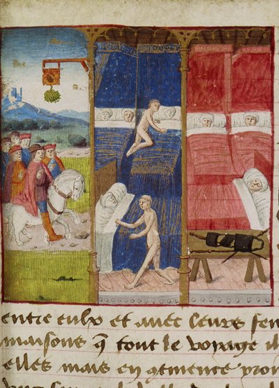 Ms Hunter 252 f.75vホステル、「Les Cent Nouvelles Nouvelles」、1462 作： French School