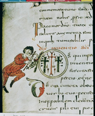 Ms Lat 1248 fol.76vヒロインの頭文字O、Gelloneの秘跡から 作： French School