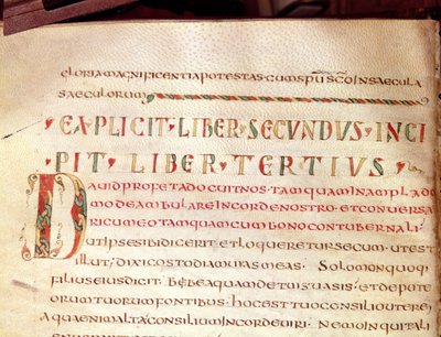 Ms Lat 1732 Fol.67v歴史的に描かれた頭文字D、Saint Ambroise（340-396）の作品 作： French School