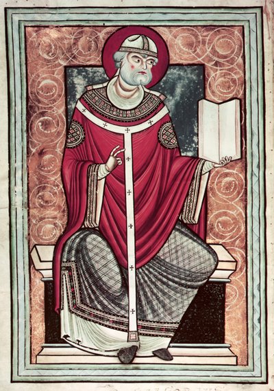 Ms Lat 2287 f.1v St. Gregory（c.540-604）from Lettre de Saint Gregoire 作： French School
