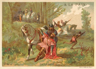 キルペリク1世の殺害、ネウストリアのフランク王、584 作： French School