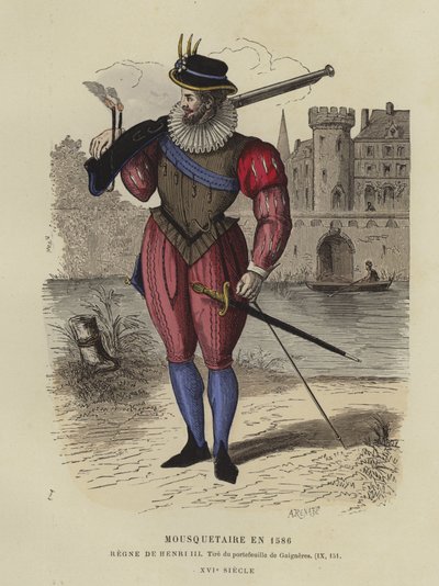 フランスのヘンリー3世治世の銃士、1586年 作： French School