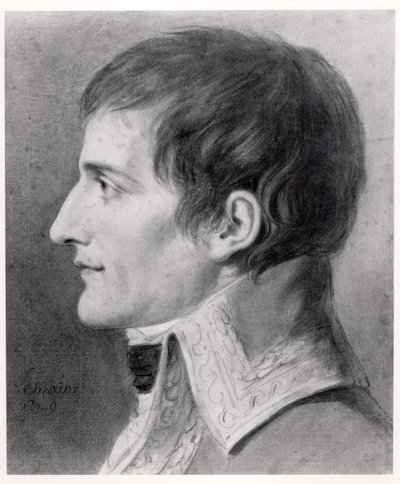ナポレオンボナパルト（1769-1821）最初の領事（紙に炭） 作： French School