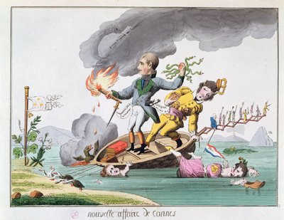 1815年にエルバから帰国したナポレオンボナパルト（1769-1821）がカンヌの近くで下船 作： French School