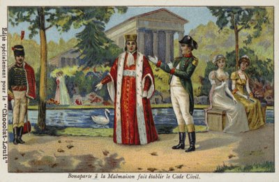 ナポレオンボナパルト、1804年、フランス、マルメゾン城でナポレオン法を制定 作： French School