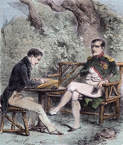 Napoleon a Sainte-Helene - ナポレオンがEmmanuel Pons de Las Cases (1800-1854) の息子に回想録を口述する - Emmanuel de las Cases, Napoleon, Memorial de Sainte-Heleneより。 作： French School