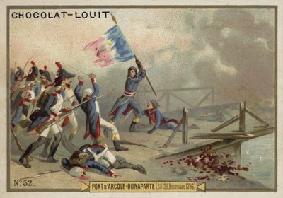 1796年11月15〜17日、イタリア、フランス革命戦争、アルコレ橋の戦いでのナポレオン 作： French School
