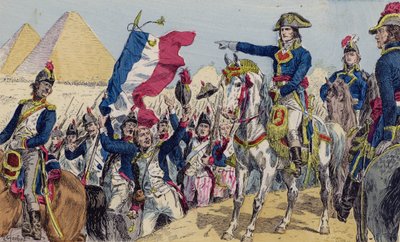 ピラミッドの戦いでのナポレオン（エジプト 作： French School