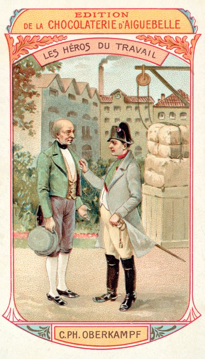 ナポレオン、1806年にフランスの実業家クリストフフィリップオベルカンフにレジオンドヌールを授与 作： French School