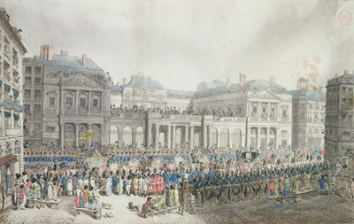 1804年12月2日、州議会を通過するナポレオンの戴冠式行列 作： French School