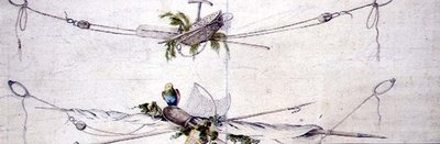 オウムが描かれた航海用カルトゥーシュデザイン、1800年頃（水彩・紙） 作： French School