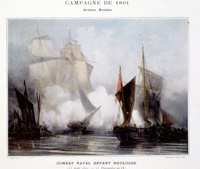 ブーローニュ前での海戦 - "The naval battles of Napoleon "にて 作： French School