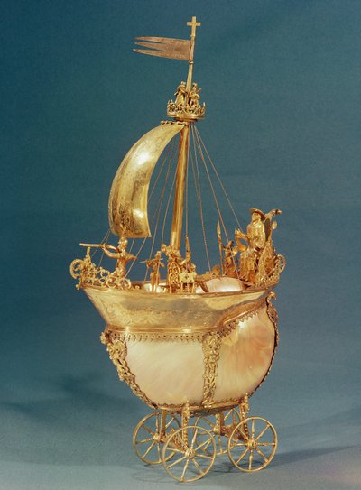 カーディナルドロレーヌに所属するネフ、1579年（貝殻と金色の銀） 作： French School
