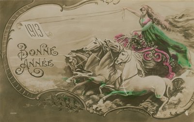 1913年の年賀状。1913年に送付されたはがき。 作： French School