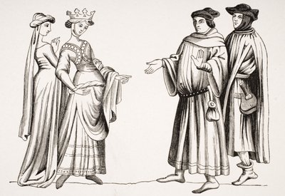 ポールラクロワ（1806-84）による「ルモヤンエイジエラルネサンス」のミニチュアの後、1847年に出版された1847年 作： French School