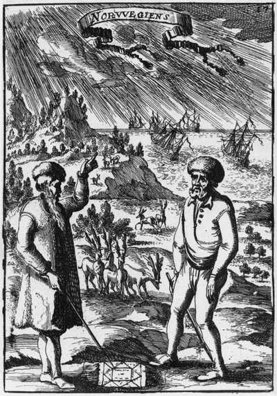 ノルウェー人、Allain Manesson Mallet（1630-1706）によるDescription de lUniversからのイラスト、パリ発行、1683年 作： French School