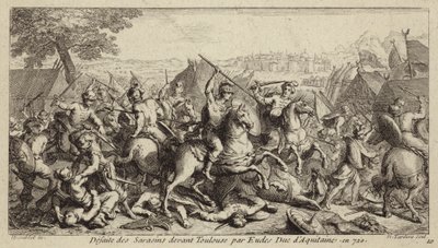 トゥールーズの戦いでウマイヤーズを破ったアキテーヌ公オド（721年）（彫刻作品 作： French School