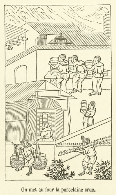 生の磁器を焼く（刻印 作： French School
