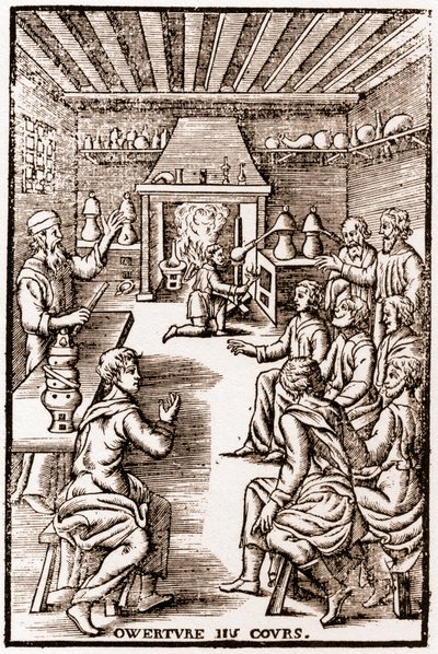 転移化学講座の開講 - Annibal Barletの『LE VRAY ET METHOD COURSES DE PHYSICS RESOLUTIVE』に掲載された1653年の刻印 作： French School