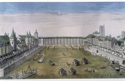 パリのオプティカル・ビュー：ル・ポン・オ・チェンジ。1800年、パリ市。 作： French School