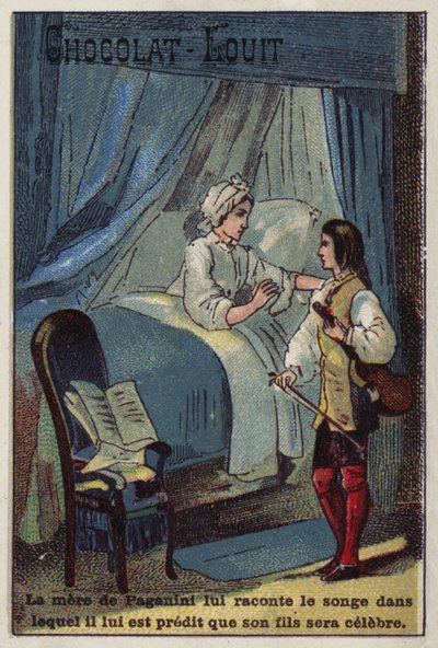 彼が有名になると予測された彼女の夢を語ったパガニーニの母親 作： French School