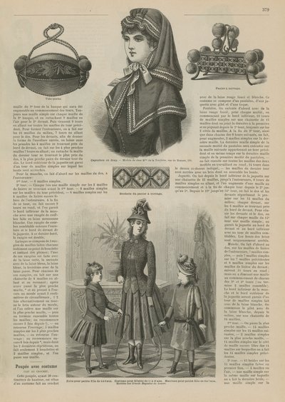 La Mode Illustree、1885年のページ 作： French School
