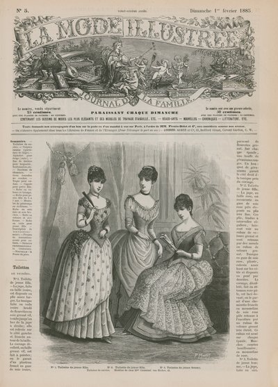 La Mode Illustree、1885年のページ 作： French School