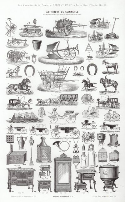 Vignettes Typographiques」のページ（彫刻）。 作： French School