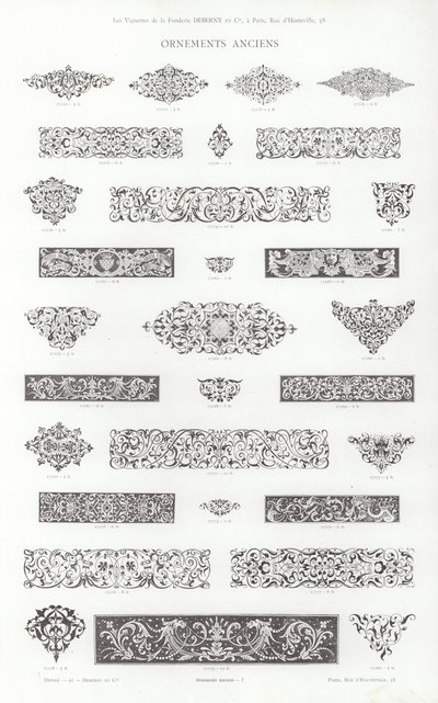 Vignettes Typographiques」のページ（彫刻）。 作： French School