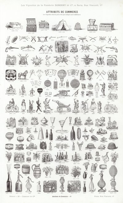 Vignettes Typographiques」のページ（彫刻）。 作： French School