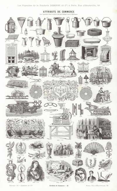 Vignettes Typographiques」のページ（彫刻）。 作： French School