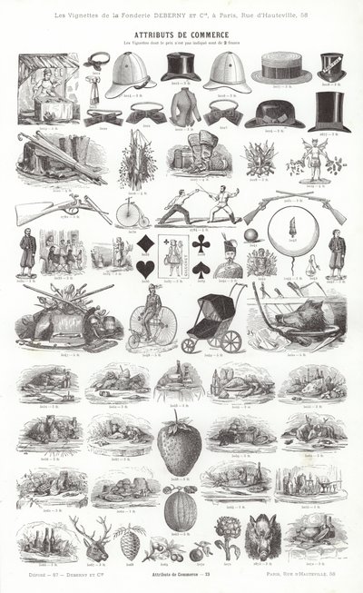 Vignettes Typographiques」のページ（彫刻）。 作： French School