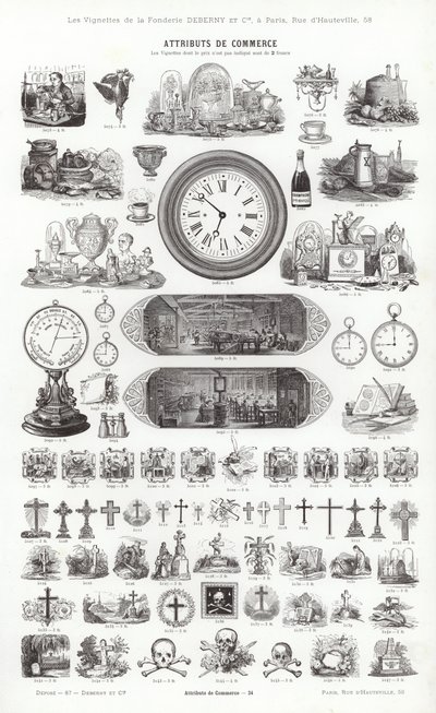 Vignettes Typographiques」のページ（彫刻）。 作： French School