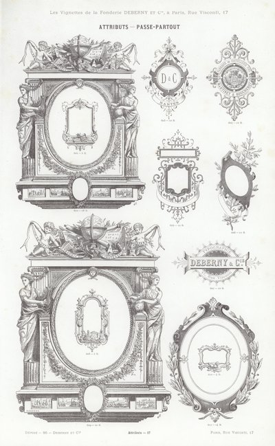 Vignettes Typographiques」のページ（彫刻）。 作： French School
