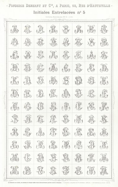 Vignettes Typographiques」のページ（彫刻）。 作： French School