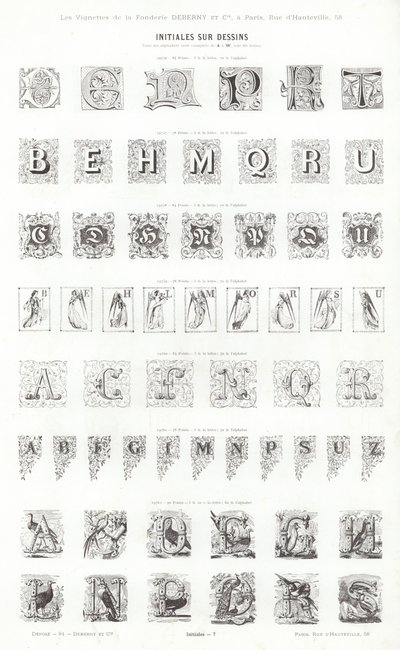 Vignettes Typographiques」のページ（彫刻）。 作： French School
