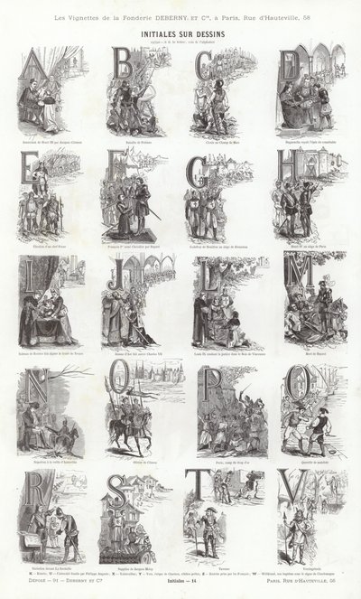Vignettes Typographiques」のページ（彫刻）。 作： French School