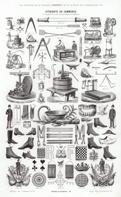 Vignettes Typographiques」のページ（彫刻）。 作： French School