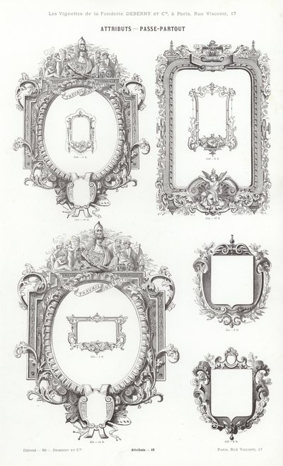 Vignettes Typographiques」のページ（彫刻）。 作： French School