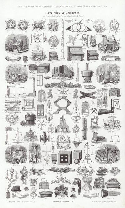 Vignettes Typographiques」のページ（彫刻）。 作： French School