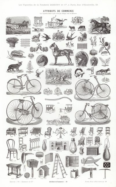 Vignettes Typographiques」のページ（彫刻）。 作： French School
