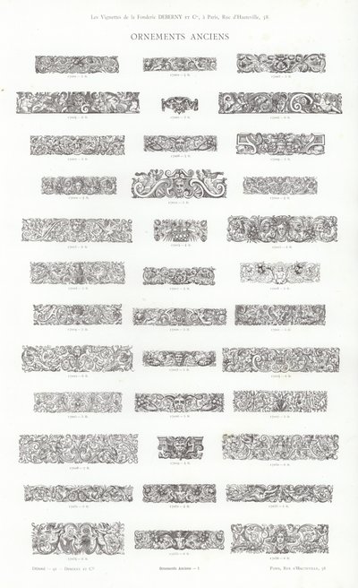 Vignettes Typographiques」のページ（彫刻）。 作： French School