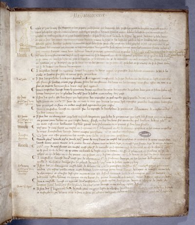 1429年5月10日、ジャンヌダルク（1412-31）を描いたパリ議会評議会の登録簿のページ 作： French School