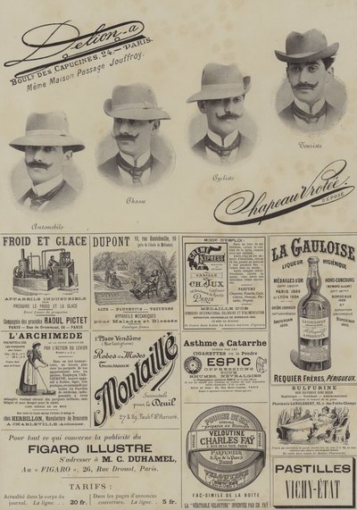 Le Figaro Illustre』1897年12月号の広告ページ（リトグラフ 作： French School
