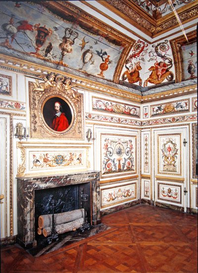 ポリクロームのモチーフが描かれた部屋、1660年頃（ポリクロームウッド） 作： French School