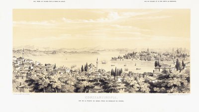 ビュユクデレの2つの景色を望むコンスタンチノープルのパノラマ 作： French School